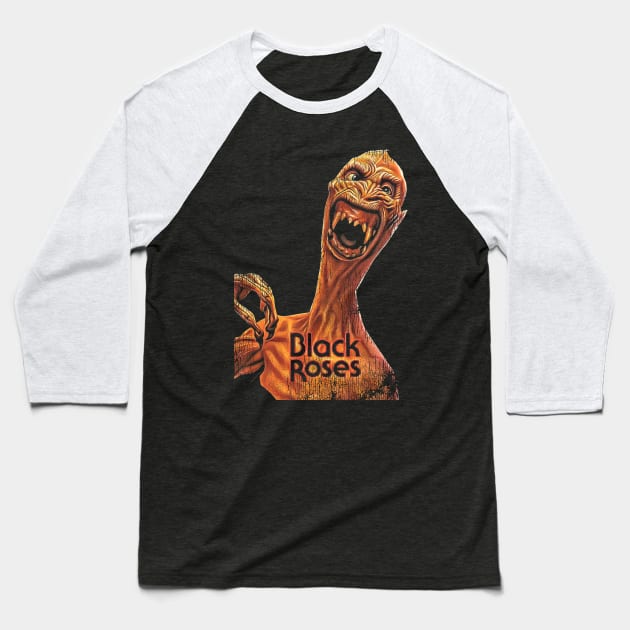 Black Roses Baseball T-Shirt by darklordpug